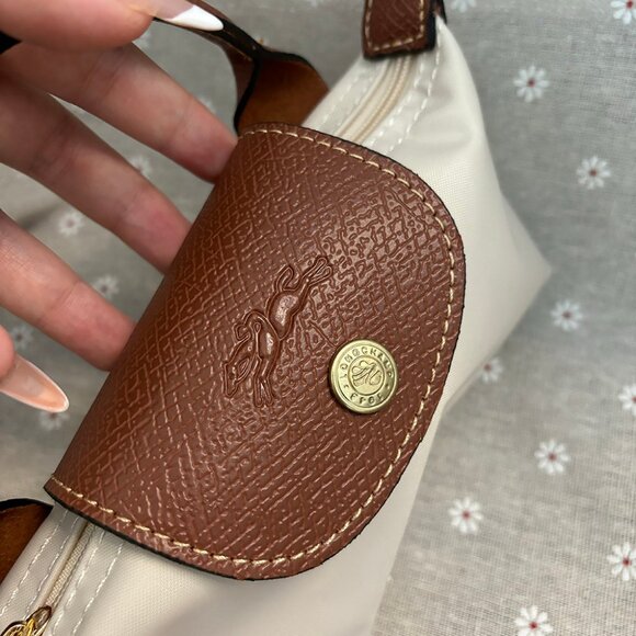 Longchamp Mini Bag in Cream and Brown - Picture 5 of 5